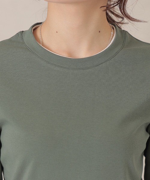 Lace Ladies(レースレディース)の「クルーネック 配色 フェイクレイヤード 長袖 プルオーバー(Tシャツ/カットソー・レディース・ホワイト/ブラウン/ブラック/ブルー/ベージュ/ダークグレー/マスタード/グリーン・FREE)」の12枚目の写真