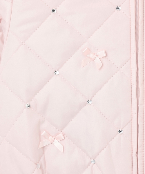 S*す様 新品　メゾピアノ　リボンキルティング　フェイクファー衿つきブルゾン　1 S*す様 新品 メゾピアノ リボンキルティング フェイクファー衿つき