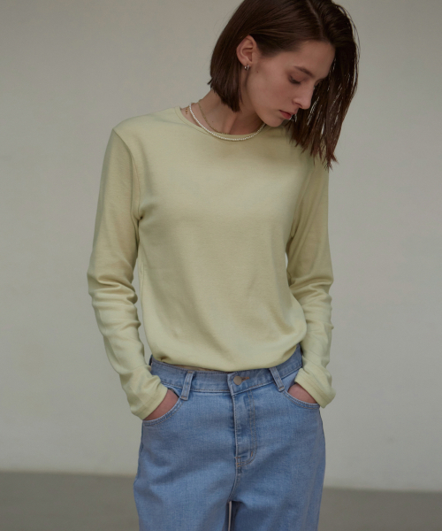 NICK&NICOLE（ニックアンドニコール）の「[ESSENTIAL] ESSENTIAL ROUND TOP_LIME（Tシャツ/カットソー・レディース・その他・MEDIUM/LARGE）」の2枚目の写真