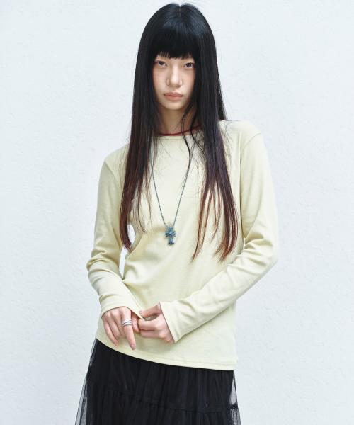 NICK&NICOLE（ニックアンドニコール）の「[ESSENTIAL] ESSENTIAL ROUND TOP_LIME（Tシャツ/カットソー・レディース・その他・MEDIUM/LARGE）」の3枚目の写真