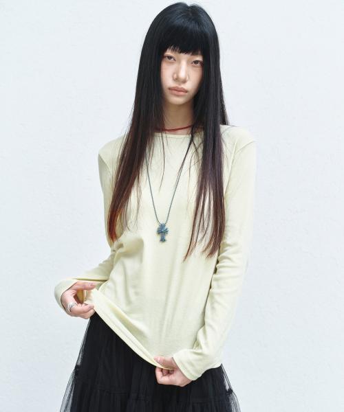 NICK&NICOLE（ニックアンドニコール）の「[ESSENTIAL] ESSENTIAL ROUND TOP_LIME（Tシャツ/カットソー・レディース・その他・MEDIUM/LARGE）」の4枚目の写真