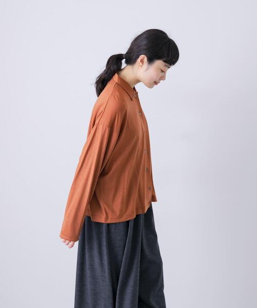 かぐれ(カグレ)の「ウォッシャブルウールカットシャツ(シャツ/ブラウス・レディース・スミクロ/ベージュ系その他/ブラウン・FREE)」の21枚目の写真