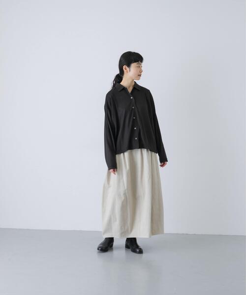 かぐれ（カグレ）の「ウォッシャブルウールカットシャツ（シャツ/ブラウス・レディース・スミクロ/ベージュ系その他/ブラウン・FREE）」の10枚目の写真