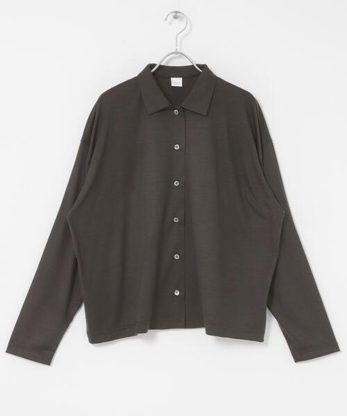 かぐれ（カグレ）の「ウォッシャブルウールカットシャツ（シャツ/ブラウス・レディース・スミクロ/ベージュ系その他/ブラウン・FREE）」の7枚目の写真