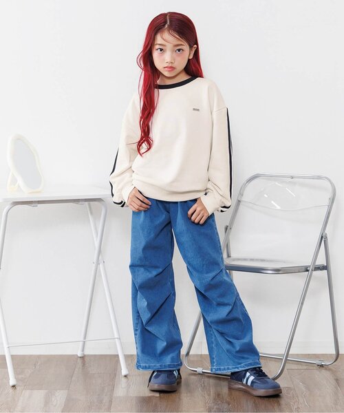 algy（アルジー）の「裏毛ライントレーナー（スウェット・キッズ・グリーン/オフホワイト/ラベンダー/ブラック/サックスブルー・XX-SMALL/X-SMALL/SMALL/MEDIUM）」の7枚目の写真