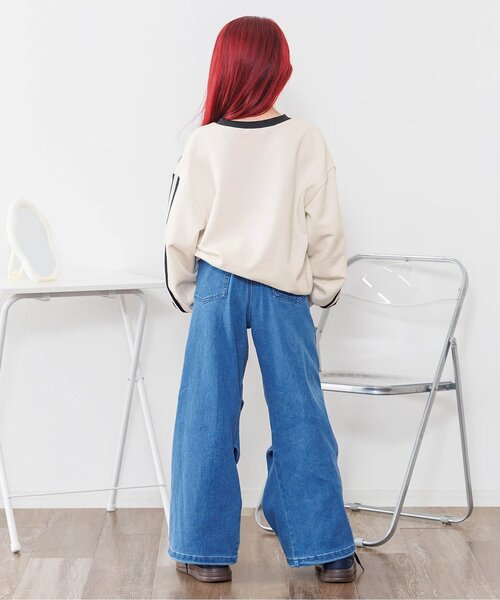 algy（アルジー）の「裏毛ライントレーナー（スウェット・キッズ・グリーン/オフホワイト/ラベンダー/ブラック/サックスブルー・XX-SMALL/X-SMALL/SMALL/MEDIUM）」の8枚目の写真