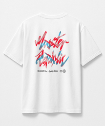 スクエアロゴレッドTシャツホワイト_8118