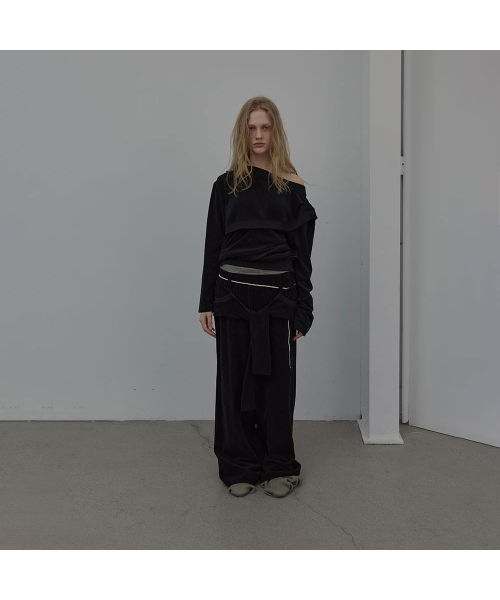 LCDC TM(エルシーディーシーティーエム)の「TIED DETAIL JERSEY PANTS (BLACK)(スウェットパンツ・レディース・その他・SMALL/MEDIUM)」の1枚目の写真
