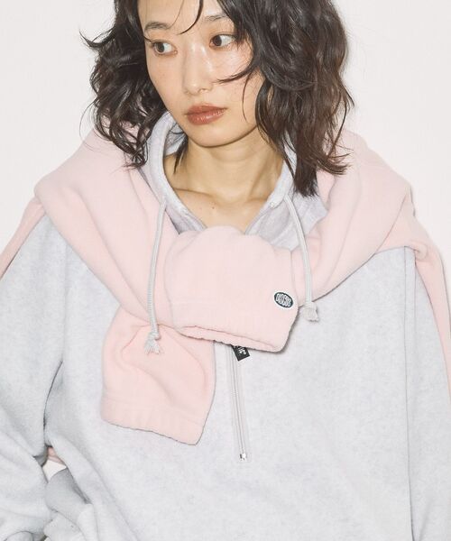 AMERICAN HOLIC（アメリカンホリック）の「Discus フリースハーフジッププルオーバー（ブルゾン・レディース・ブラック/ホワイト系その他/ピンク・FREE）」の21枚目の写真