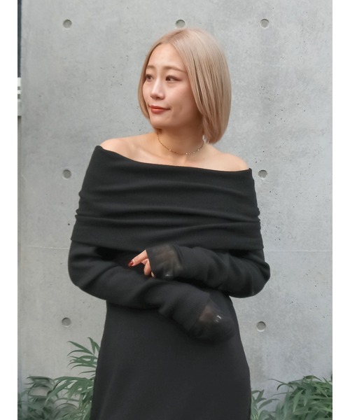 Ungrid（アングリッド）の「オフショルニットワンピース（ワンピース・レディース・グリーン/ブラウン/ブラック・FREE）」の7枚目の写真