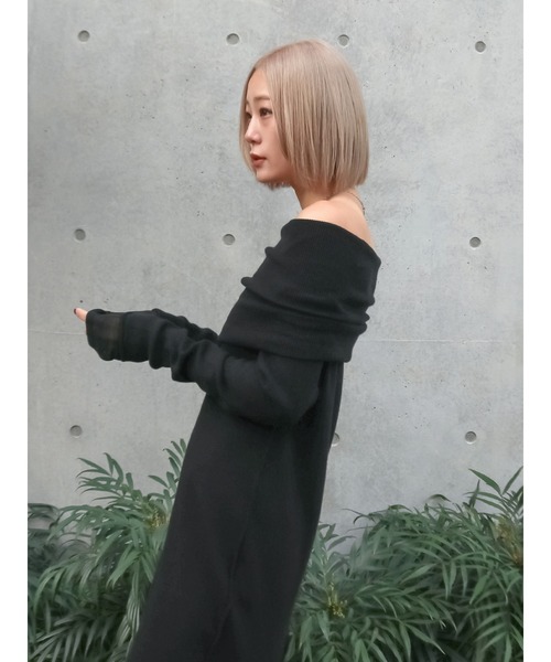 Ungrid（アングリッド）の「オフショルニットワンピース（ワンピース・レディース・グリーン/ブラウン/ブラック・FREE）」の9枚目の写真