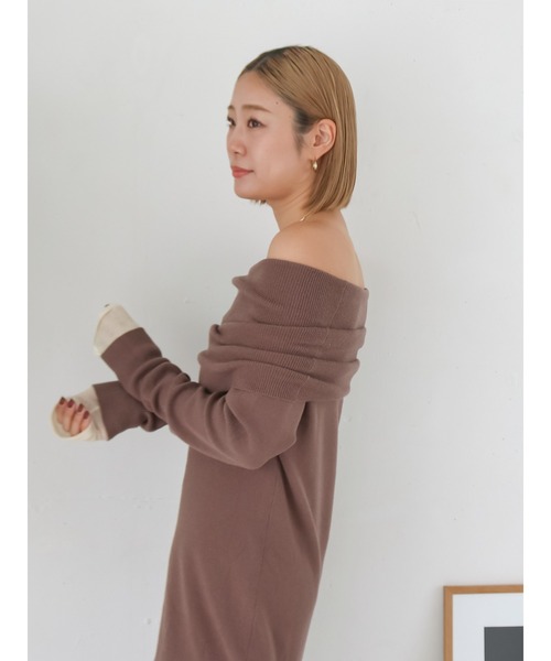 Ungrid（アングリッド）の「オフショルニットワンピース（ワンピース・レディース・グリーン/ブラウン/ブラック・FREE）」の15枚目の写真