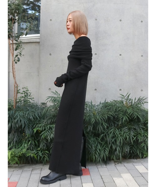 Ungrid（アングリッド）の「オフショルニットワンピース（ワンピース・レディース・グリーン/ブラウン/ブラック・FREE）」の6枚目の写真