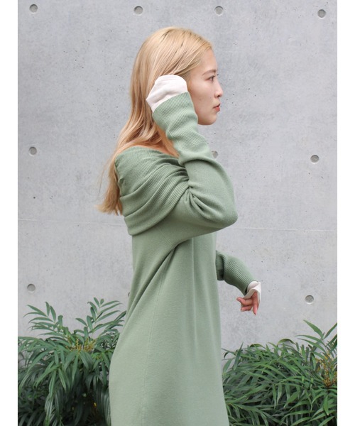 Ungrid（アングリッド）の「オフショルニットワンピース（ワンピース・レディース・グリーン/ブラウン/ブラック・FREE）」の16枚目の写真