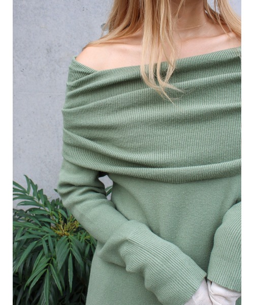 Ungrid（アングリッド）の「オフショルニットワンピース（ワンピース・レディース・グリーン/ブラウン/ブラック・FREE）」の18枚目の写真