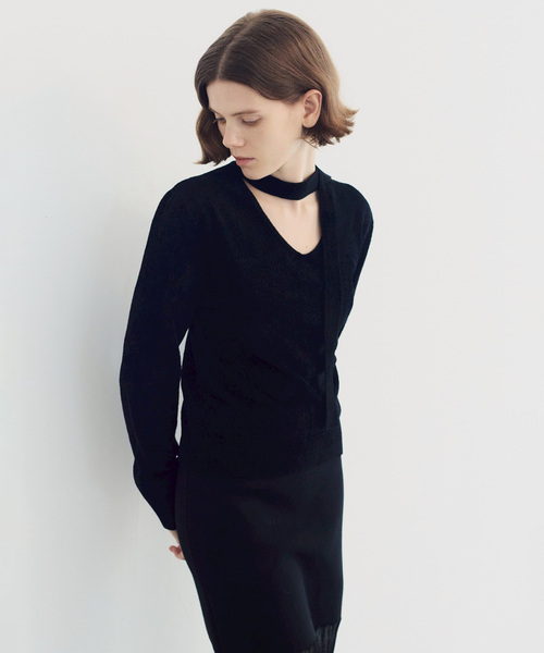 EDIT. FOR LULU（エディットフォールル）の「【EMILY ODA/エミリーオダ】Wrapped Scarf Knit Top（ニット/セーター・レディース・ホワイト・FREE）」の3枚目の写真