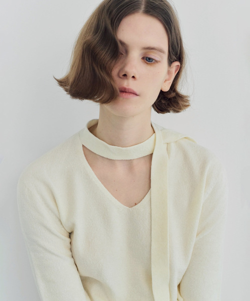EDIT. FOR LULU（エディットフォールル）の「【EMILY ODA/エミリーオダ】Wrapped Scarf Knit Top（ニット/セーター・レディース・ホワイト・FREE）」の19枚目の写真