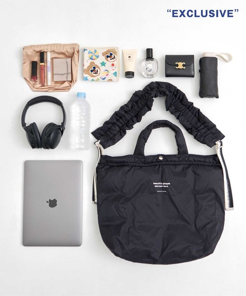 beautiful people(ビューティフルピープル)の「【beautiful people×THE TOKYO/ビューティフルピープル×ザトウキョウ】別注 shoulder bag/ショルダーバッグ/ナイロンバッグ/ヘルメットバッグ/巾着バッグ(ショルダーバッグ・レディース・ブラック/カーキ/グレー・FREE)」の18枚目の写真