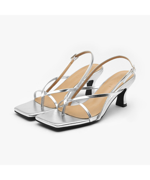 SAPPUN（サプン）の「Sizney スクエア トングサンダル サンダルヒール (6cm)（サンダル・レディース・ブラック/ベージュ/ブラウン/シルバー/グリーン・22.5cm/23cm/23.5cm/24cm/24.5cm/25cm/25.5cm）」の5枚目の写真