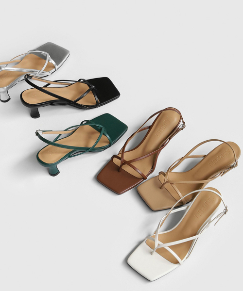 SAPPUN（サプン）の「Sizney スクエア トングサンダル サンダルヒール (6cm)（サンダル・レディース・ブラック/ベージュ/ブラウン/シルバー/グリーン・22.5cm/23cm/23.5cm/24cm/24.5cm/25cm/25.5cm）」の6枚目の写真