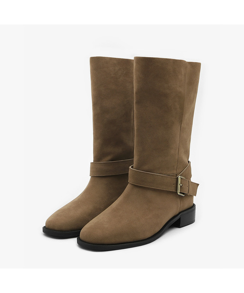 SAPPUN（サプン）の「Crizelle バックル ストラップ ミドルブーツ (3cm)（ブーツ・レディース・ブラック/ダークブラウン/ベージュ・25.5cm/22.5cm/23cm/23.5cm/24cm/24.5cm/25cm）」の3枚目の写真