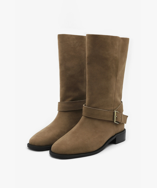 SAPPUN（サプン）の「Crizelle バックル ストラップ ミドルブーツ (3cm)（ブーツ・レディース・ブラック/ダークブラウン/ベージュ・25.5cm/22.5cm/23cm/23.5cm/24cm/24.5cm/25cm）」の7枚目の写真