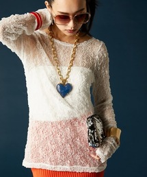 GEVS. | レースクルーネックプルオーバー＜大きいサイズ有＞GEVS.(Tシャツ/カットソー)