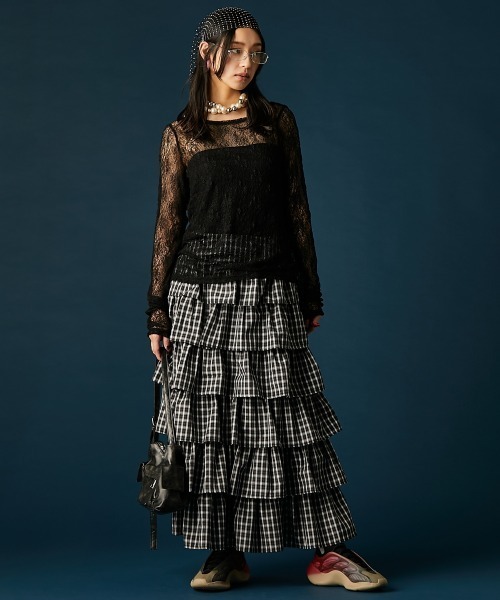 GEVS.(ジェイヴィス)の「レースクルーネックプルオーバー<大きいサイズ有>GEVS.(Tシャツ/カットソー・レディース・ブラック/オフホワイト・M/5L/4L/3L/LL/L)」の9枚目の写真