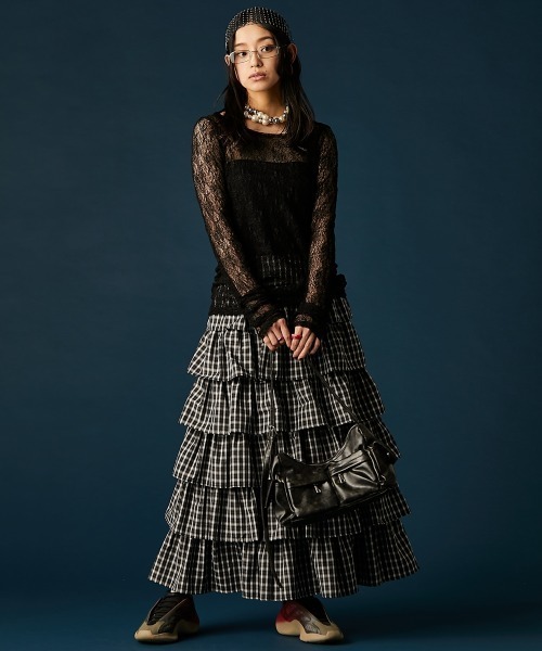 GEVS.(ジェイヴィス)の「レースクルーネックプルオーバー<大きいサイズ有>GEVS.(Tシャツ/カットソー・レディース・ブラック/オフホワイト・M/5L/4L/3L/LL/L)」の10枚目の写真