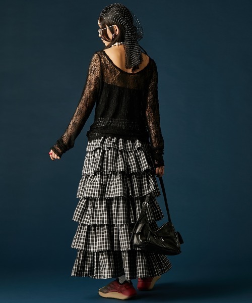 GEVS.(ジェイヴィス)の「レースクルーネックプルオーバー<大きいサイズ有>GEVS.(Tシャツ/カットソー・レディース・ブラック/オフホワイト・M/5L/4L/3L/LL/L)」の11枚目の写真