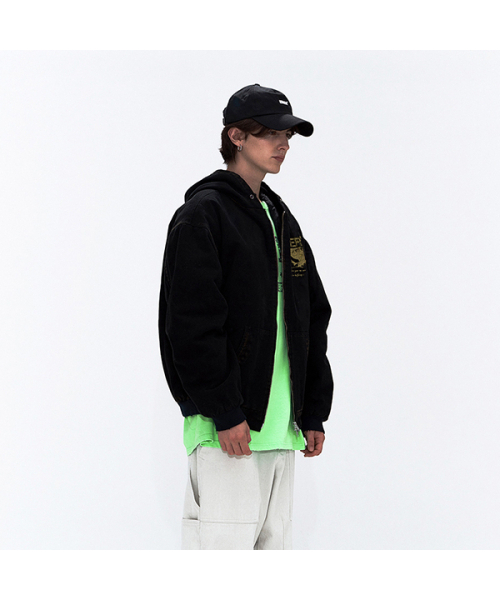 ERER（エルエル）の「[UN] メカニック スウェットシャツ ジップアップ パーカー ブラック（パーカー・レディース・ブラック・2/3/4/5）」の2枚目の写真