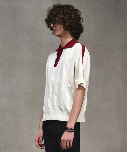 LMOOD(エルムード)の「セーリングスカシハーフニットアイボリー(ポロシャツ・メンズ・その他・46/48/44)」の3枚目の写真