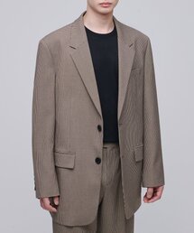 建クラブチェックオーバーサイズブレザー[ブラウン]