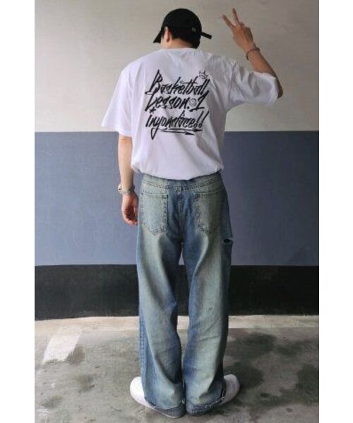 CREAM SODA LAB(クリームソーダラボ)の「バスケットボールレッスン.1 半袖Tシャツ ホワイト(Tシャツ/カットソー・メンズ・その他・LARGE/X-LARGE/XX-LARGE/MEDIUM)」の11枚目の写真