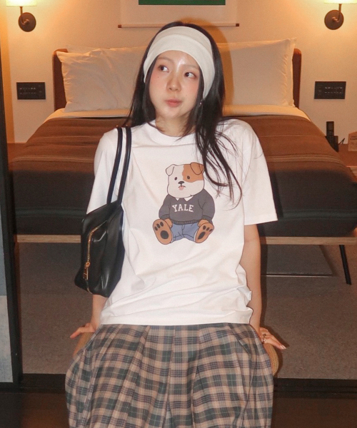 YALE(イェール)の「ソフトブルドッグ半袖Tシャツ_ホワイト(Tシャツ/カットソー・レディース・その他・SMALL/MEDIUM/LARGE/X-LARGE)」の1枚目の写真