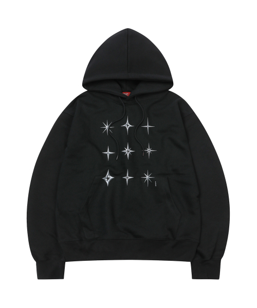 S'EST(エスイーエスティー)の「Chrome Star Hoodie Black(パーカー・メンズ・ブラック・SMALL/MEDIUM/LARGE)」の1枚目の写真