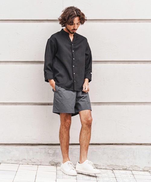 felkod(フィルコッド)の「ms6345-Linen Like Fabric Band Collar Shirts バンドカラー七分袖シャツ(F26S160)(シャツ/ブラウス・メンズ・ホワイト/ブラック・S/M/L)」の12枚目の写真