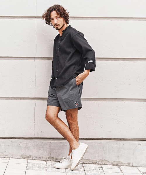 felkod(フィルコッド)の「ms6345-Linen Like Fabric Band Collar Shirts バンドカラー七分袖シャツ(F26S160)(シャツ/ブラウス・メンズ・ホワイト/ブラック・S/M/L)」の14枚目の写真