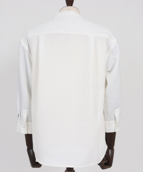 felkod(フィルコッド)の「ms6345-Linen Like Fabric Band Collar Shirts バンドカラー七分袖シャツ(F26S160)(シャツ/ブラウス・メンズ・ホワイト/ブラック・S/M/L)」の16枚目の写真