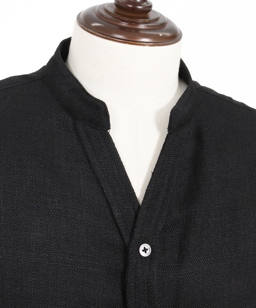 felkod(フィルコッド)の「ms6345-Linen Like Fabric Band Collar Shirts バンドカラー七分袖シャツ(F26S160)(シャツ/ブラウス・メンズ・ホワイト/ブラック・S/M/L)」の19枚目の写真