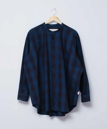 A blends（エイブレンズ）の「A blends タイプライターインディゴチェックシャツ（シャツ/ブラウス）」