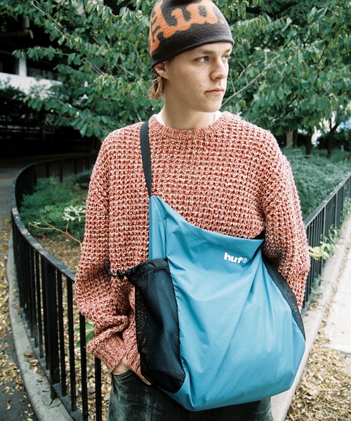 HUF(ハフ)の「HUF eightynine SHOULDER BAG(ショルダーバッグ・メンズ・ブラウン/ブラック/ライトブルー・O/S)」の4枚目の写真