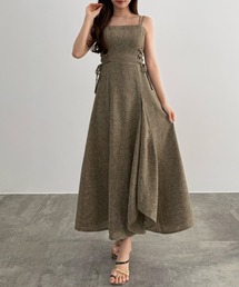 CENEA（セネア）の「薄手ツイードレースアップラッフルキャミワンピース[低身長サイズLP有り]（ワンピース）」