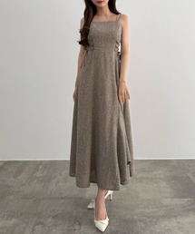 CENEA（セネア）の「薄手ツイードレースアップラッフルキャミワンピース[低身長サイズLP有り]（ワンピース）」