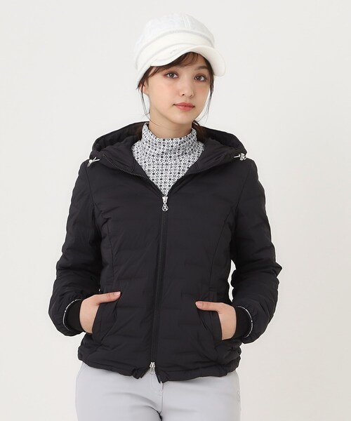 adabat（アダバット）の「2重織タフタダウンジャケット（ダウンジャケット/コート・レディース・ブラック/サンドベージュ・40/38）」の2枚目の写真