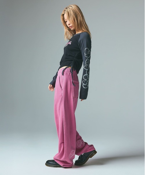 X-girl(エックスガール)の「ORNAMENT HEART SLEEVE RAGLAN L/S BABY TEE(Tシャツ/カットソー・レディース・ブラウン/ブラック/オリーブ・S/M)」の5枚目の写真