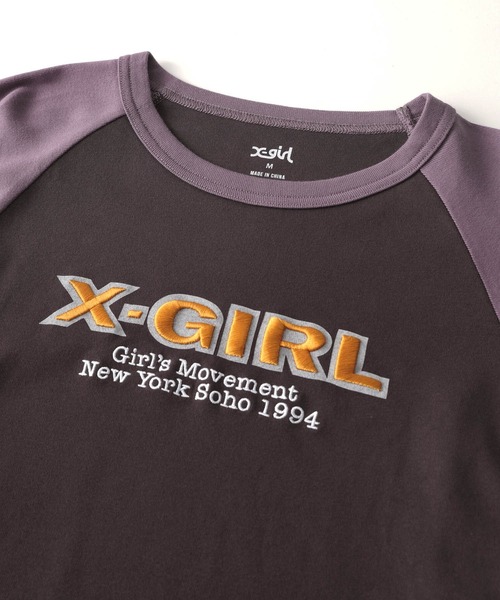 X-girl(エックスガール)の「ORNAMENT HEART SLEEVE RAGLAN L/S BABY TEE(Tシャツ/カットソー・レディース・ブラウン/ブラック/オリーブ・S/M)」の9枚目の写真