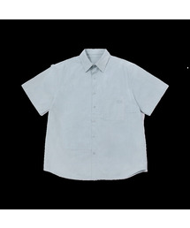 MATCH CHECK POCKET HALF SLEEVES SHIRTS_GREY BLUE