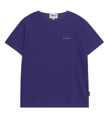 CODE I'M(�R�[�h�A�C�G��)��20 count single authentic logo embroidery regular fit boat neck unisex short sleeve t-shirt purple(T�V���c/�J�b�g�\�[)