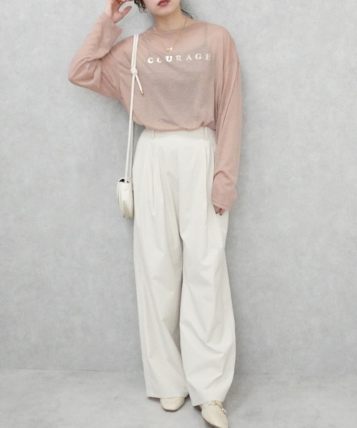 SELECT LEVERY(セレクトリベリー)の「接触冷感 イージーケアツイルツータックパンツ(その他パンツ・レディース・アイボリー/ブラック/ベージュ/チャコール・MEDIUM)」の6枚目の写真
